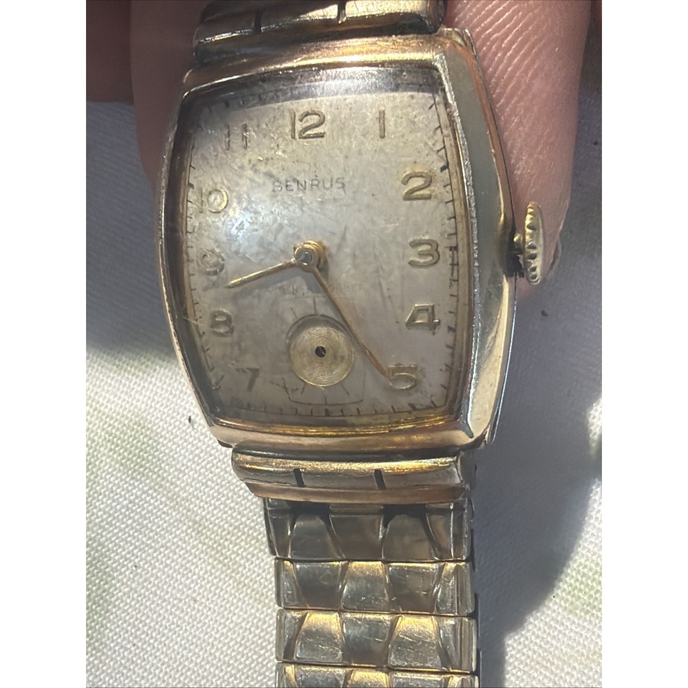 Vtg 1940s Men's Benrus BA 2 Art Deco Watch 17J Manual Wind - FOR PARTS AS-IS